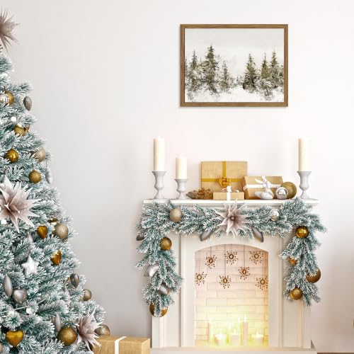 Zeredi Vintage Christmas Forest Canvas Wall Art 16x24 in - Framed Landscape