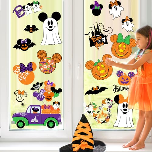 Mouse Themed Halloween Window Decals - 9 Removable Stickers