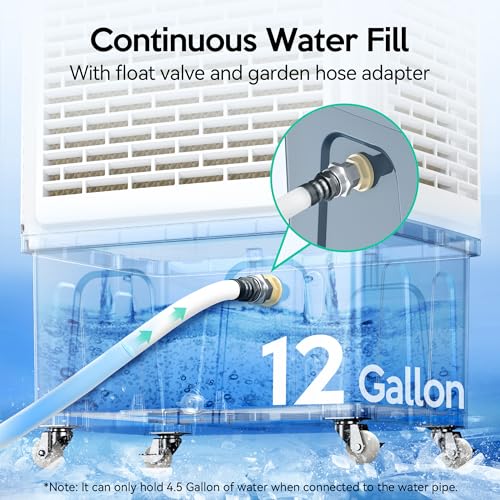 Evaporative Air Cooler 3500CFM 12-Gallon Portable Swamp Cooler with Remote