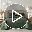Olive Green Queen Quilt Bedding Set - 3-Piece Lightweight Bedspread Coverlet