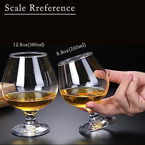 Srgeilzati 8.8 oz Shot Glasses Set of 6 - Cute Brandy Cognac Glasses for Spirits, Whiskey, and Cocktails