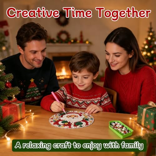 Christmas Pearl Diamond Painting Suncatcher Kit - 3D Beaded Holiday Wall Decor