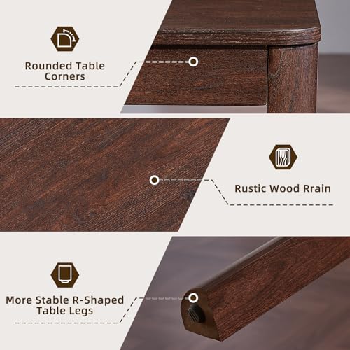 3-Piece Walnut Nesting Table Set, Rustic Farmhouse Side Tables