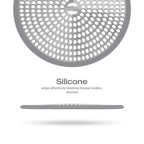 Stainless Steel Shower Drain Hair Catcher with Silicone Edge