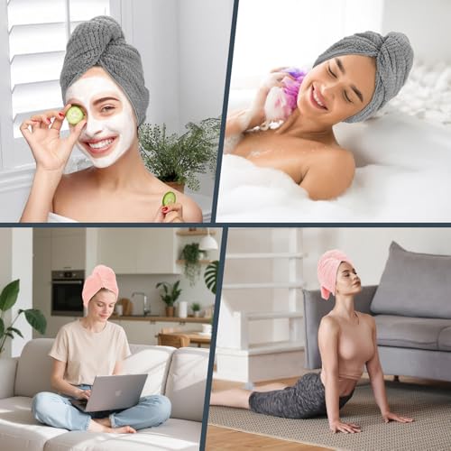 2 Pack Microfiber Hair Towel XL 41" x 24" Fast Dry, Soft, Absorbent