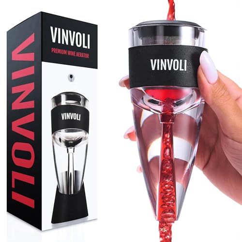 Vinvoli Wine Aerator with Sediment Filter & Stand - Quick Pour & Smoother Tasting