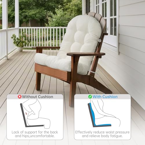 Non-Slip Rocking Chair Cushion 44x19-Inch Soft Chenille Pad