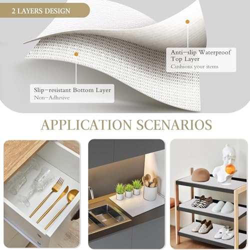 Beautysaid Non-Adhesive Shelf and Drawer Liner for Kitchen Cabinets