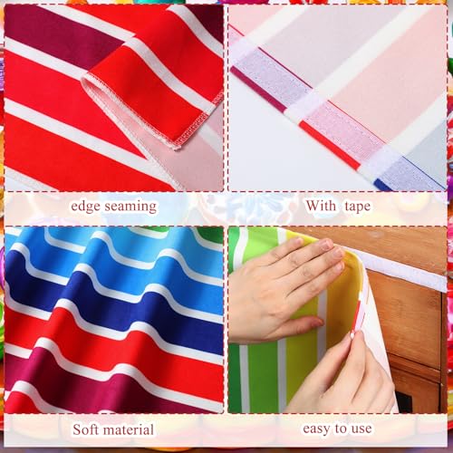 Rainbow Velvet Cabinet Curtains for Classroom Shelves - 6 Pack