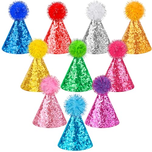 10 Pack Mini Party Hats for Stuffed Animals and Pets