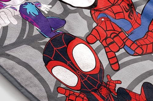 Jay Franco Spidey & His Amazing Friends Kids Plush Throw Blanket - Multi 50x60 Inches, Super Soft Fleece Bedding