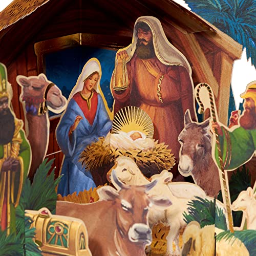 American Greetings Spirit of the Season Religious Nativity Pop Up Christmas Card - O Holy Night Scene