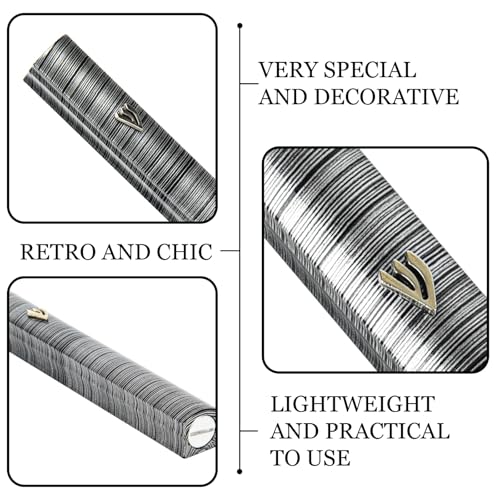 5-Inch Aluminum Mezuzah Case, Modern Striped Design, Weatherproof