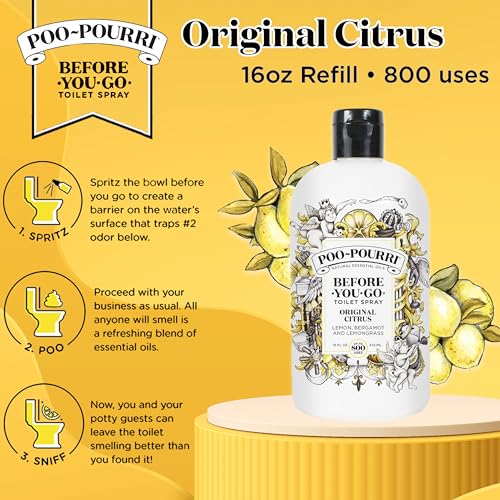 Natural Toilet Odor Eliminator Spray Refill - Essential Oil Formula