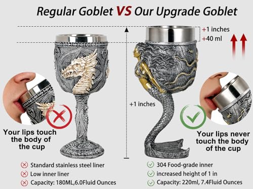 Fantasy Mermaid and Octopus Wine Goblet, 7oz Stainless Steel Chalice