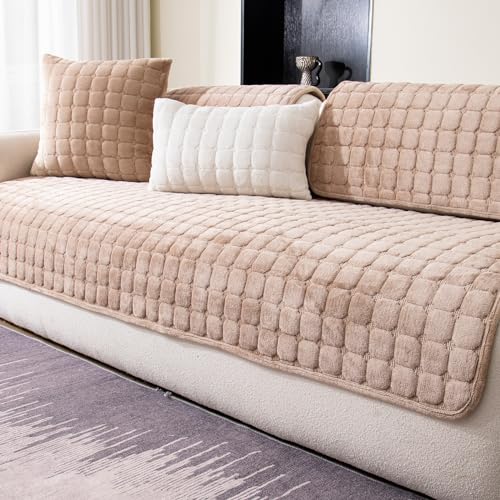 Velvet Sectional Sofa Cover - Non-Slip Washable Furniture Protector