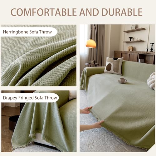Chenille Couch Cover for Dogs, Washable Loveseat Protector, 71"x134"