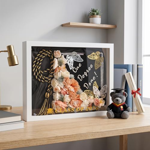 Graduation Shadow Box Frame for Cap and Gown - 12.5x16.5 Keepsake Display