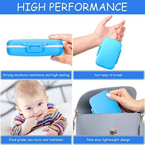 Baby Tooth Keepsake Box Organizer with Fetal Hair Container - Blue