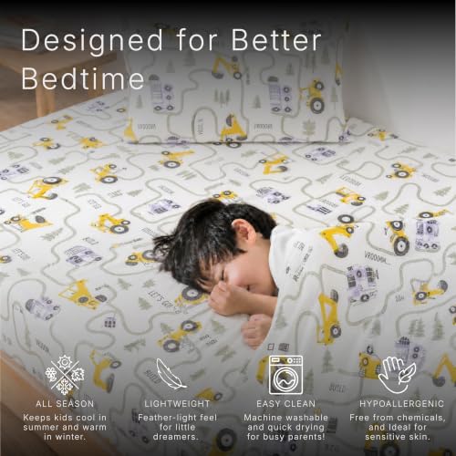 100% Cotton 3PC Kids Bedding Set - Twin Tractor Design