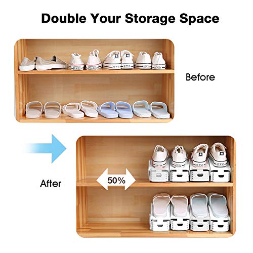 Adjustable Shoe Slots Organizer - 20 Pack Double Deck Space Saving Rack