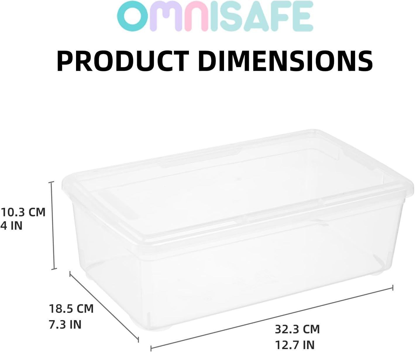 Skiennix 6 Quart Stackable Plastic Storage Shoebox - BPA-Free Nestable Container for Organizing Shoes | 8 Pack, Transparent