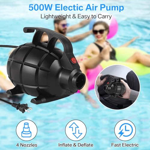 Electric Air Pump for Inflatable Gym Mats - 500W, 4 Nozzles