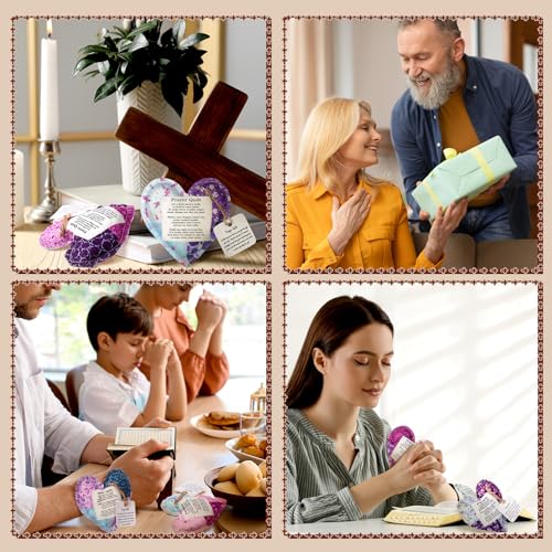 12 Pocket Prayer Quilts with Wooden Cross - Spiritual Gifts Set