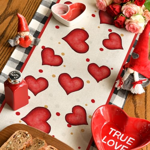 Artoid Mode Love Gnomes Valentine Table Runner 13x108 in - White