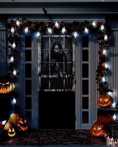 Scary Ghost Window Decorations - 2 Pcs Halloween Cover Set