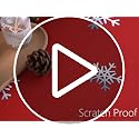 Linnovo Red Gradient Snowflake Christmas Tablecloth 60x84 Inch Water-Resistant Holiday Decor