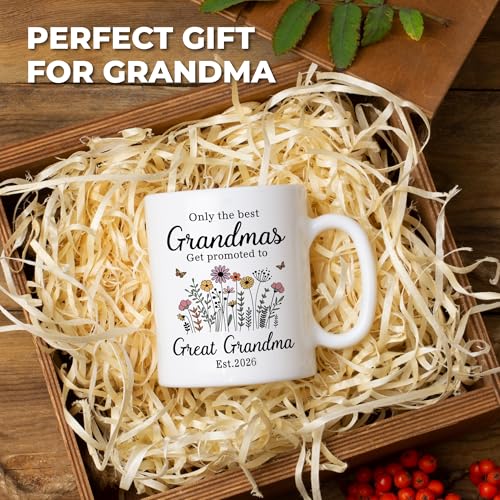 Nestura Great Grandma Mug est.2026 — Pregnancy Reveal Gift, Christmas, Birthday, Mother’s Day