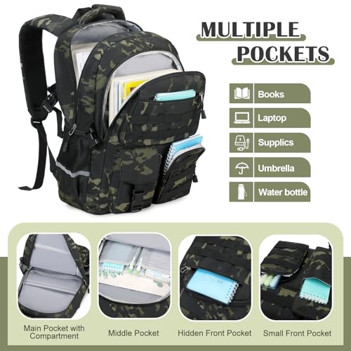 3-Piece Camo Backpack Set for Boys with Lunch Bag and Pencil Case