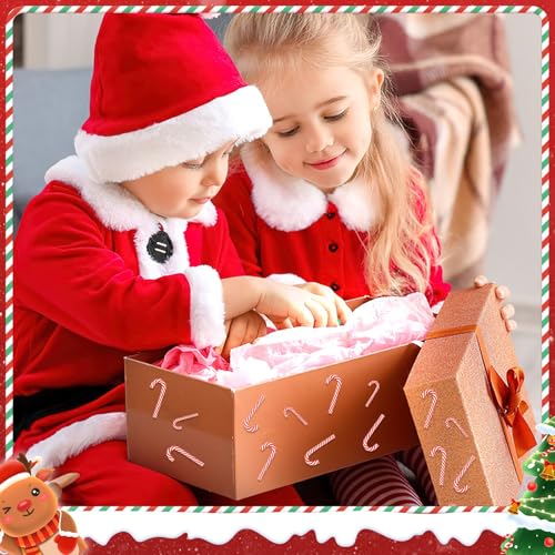 Kaiolbly Christmas Candy Cane Ornaments 50pcs - Mini Peppermint Vase Fillers, 46x18mm, Style A