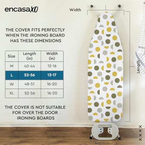 Encasa XO Ironing Board Cover and Pad 54x15 Daisy Blue Thick Felt