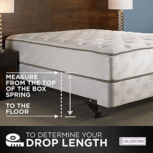 White Queen Bed Skirt with Split Corners - 14 Inch Drop Dust Ruffle