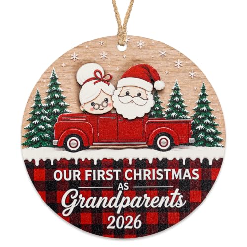 First Christmas as Grandparents Ornament - Grandma Grandpa 2026 – KINGDUHU, Grandparent Gifts