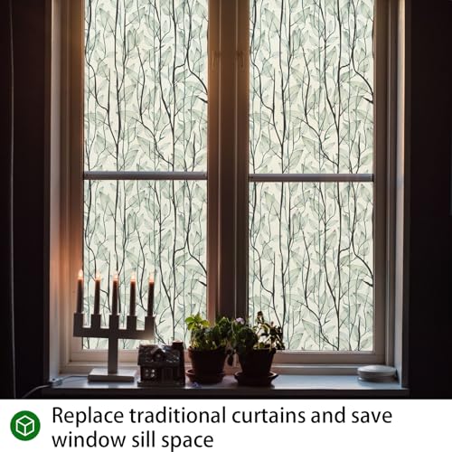 Frosted Glass Window Film for Privacy – 17.7" x 78.7" Static Cling