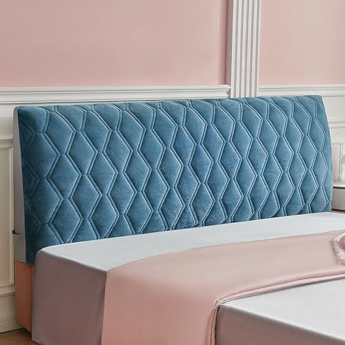 Velvet Headboard Cover - Quilted Bed Protector for Full to King Size