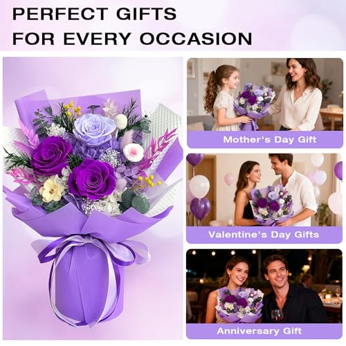 Preserved Rose Flower Bouquet in Gift Box | Handmade Eternal Roses