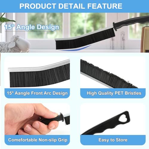 11-Piece Crevice Cleaning Brush Set - Hard Bristle Detail & Grout Cleaner