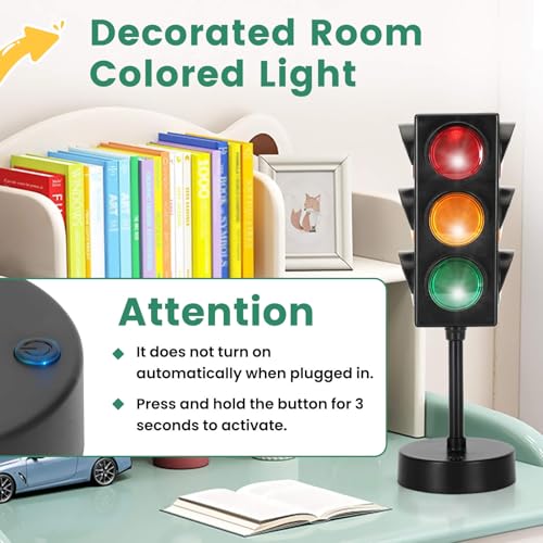 11-Inch Traffic Light Desk Lamp with 8 Flashing Modes for Room Decor