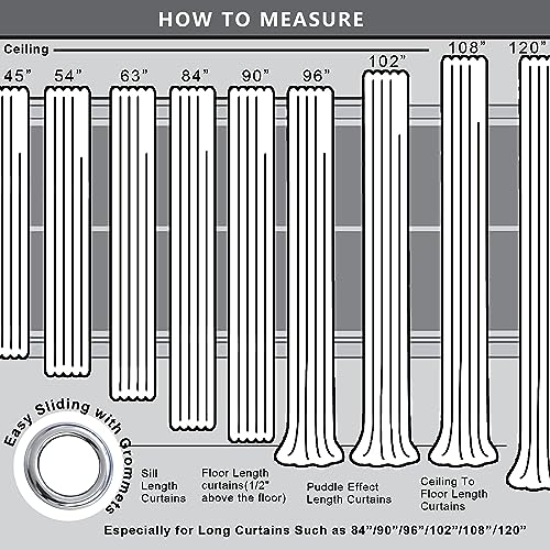 Dark Grey Thermal Insulated Blackout Curtains - 84 Inch Grommet Window Drapes