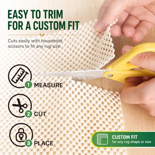 Non-Slip Rug Pad for Hardwood Floors - 2x6 Heavy Duty Anti-Skid Carpet Grip