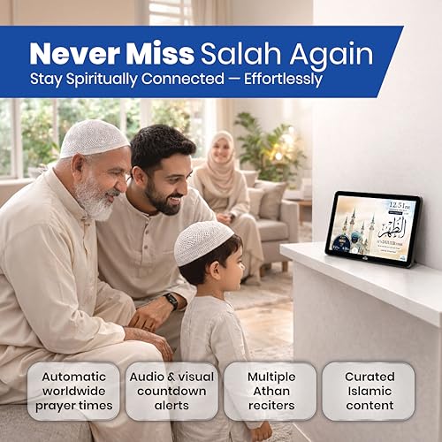 10-Inch Smart WiFi Digital Azan Clock & Quran Player for Muslim Home