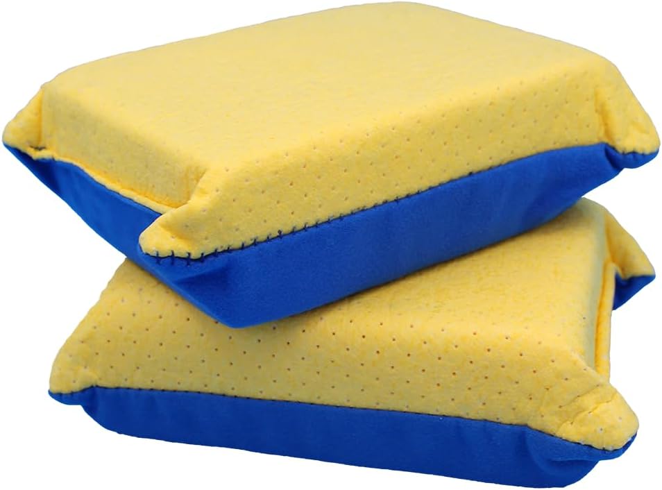 Sponge Window Cleaner Tool - Non-Scratch, Super Absorbent Car Cleaning Sponges | 2-Pack, 6 x 4.5 x 2 in