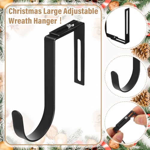 Adjustable Over the Door Wreath Hanger 4-Pack - Fits 1.5-3.78 Inch Doors