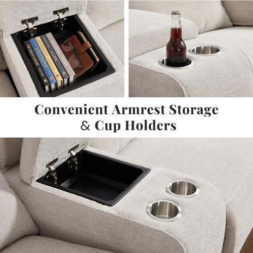 Modular Power Recliner Sofa with USB Charging, Storage and Cup Holders