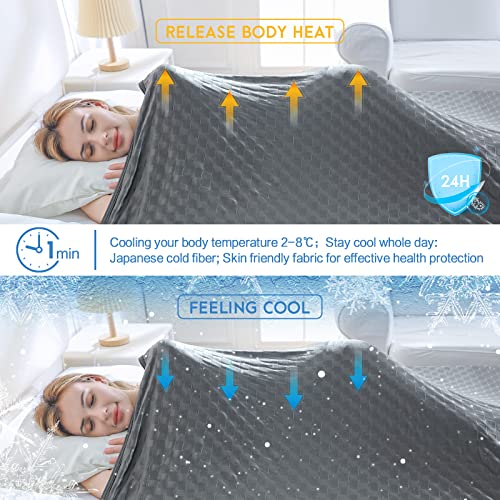 AmyHomie Double-Sided Cooling Blanket for Hot Sleepers - Queen 90"x90"