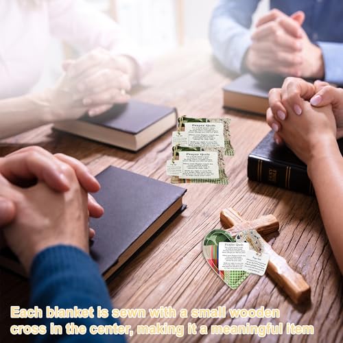 12 Handmade Mini Prayer Quilts with Cross - Vintage Christian Gifts